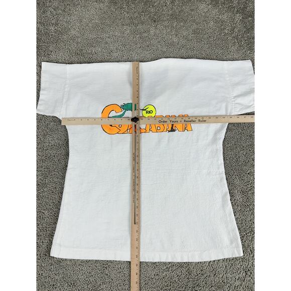 Vintage Copacabana Rio Shirt Mens XL White Brazil Souvenir Lace Up Beach 90s - Picture 10 of 16